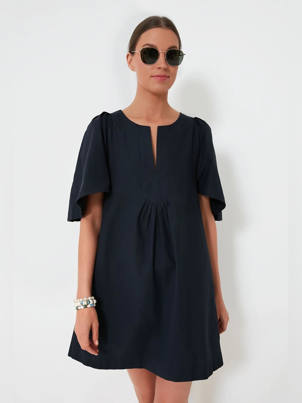NWT Pomander Place Finley Navy Flutter Sleeve Mini Dress S